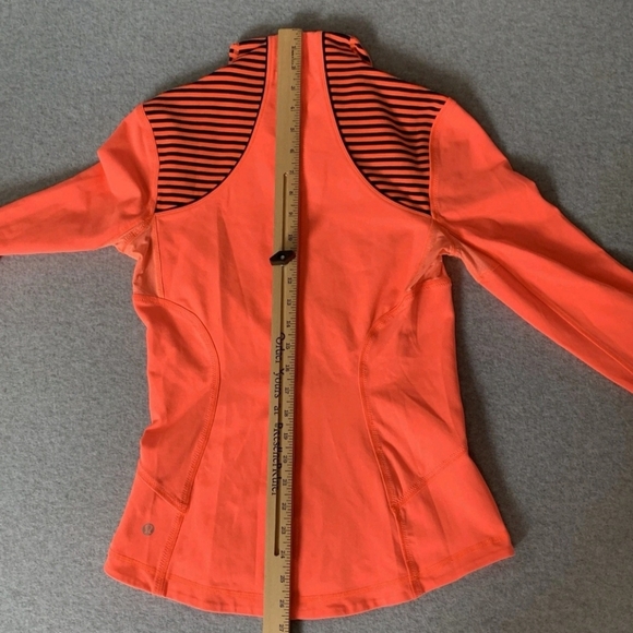 Lululemon Forme Active Jacket Orange Navy Striped Blue Size 6 Gym TN Vols Workou - Picture 6 of 12